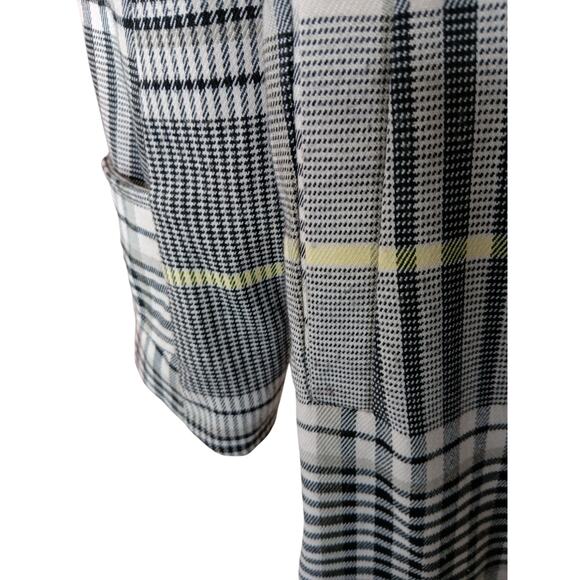 Avec Les Filles Plaid Coat Small Shoulder Pads Black Yellow Jacket Sz XS - Picture 11 of 16